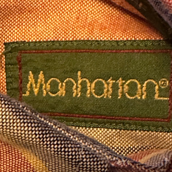 Manhattan Dress Short XXL Men Button Down Shirt Stripes XXXL 3XL - Picture 7 of 8